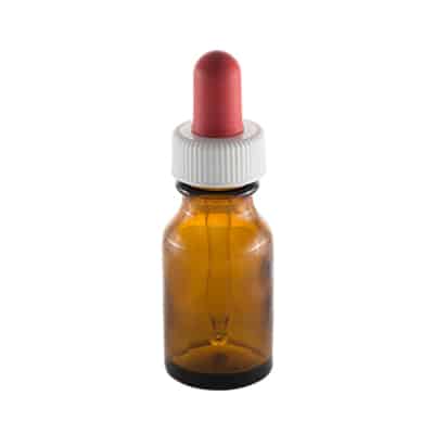 Amber Glass Round Bottle 15ml with Glass Dropper