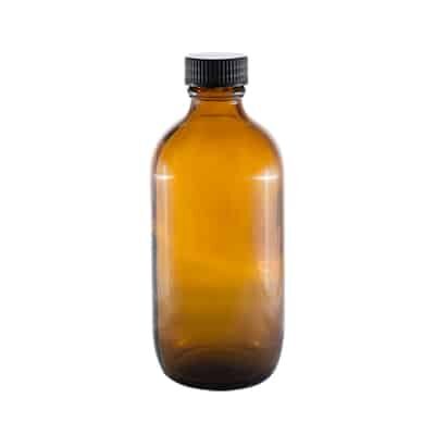 Amber Glass Round Bottle 200ml
