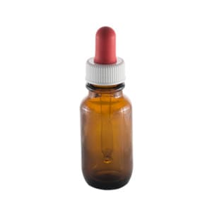 Amber Glass Round Bottle 25ml with Glass Dropper