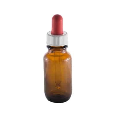 Amber Glass Round Bottle 25ml with Glass Dropper