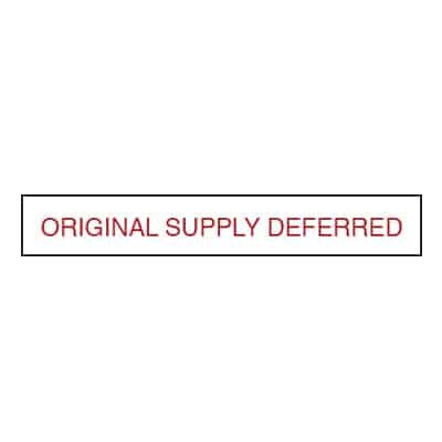 'ORIGINAL SUPPLY DEFERRED' Red