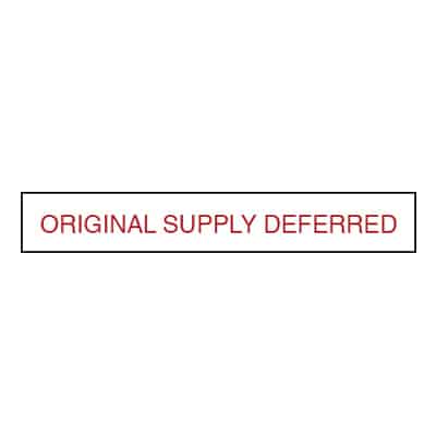 'ORIGINAL SUPPLY DEFERRED' Red