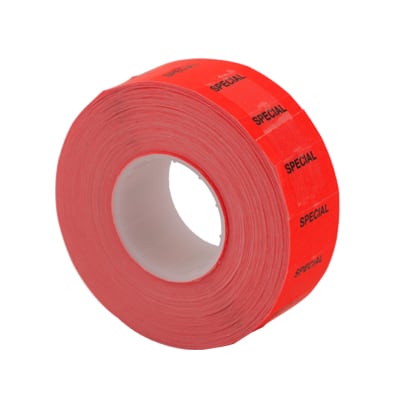 Fluorescent Red Removable Labels