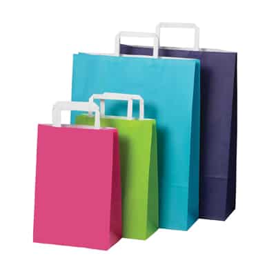 Bright Flat Fold Handle Carry Bags