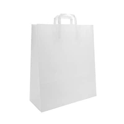 White Flat Fold Handle Carry Bags