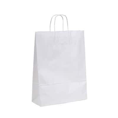 White Twist Handle Carry Bags